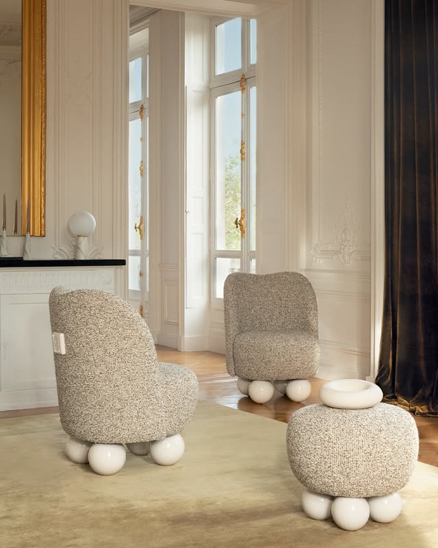 The softness of the Peonia armchair