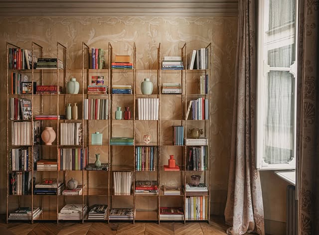 Custom bookshelf for a private residence in Milan.⁠